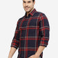 Red & Blue Checked Slim Fit Casual Shirt | Greenfibre