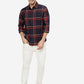 Red & Blue Checked Slim Fit Casual Shirt | Greenfibre