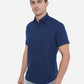 Navy Blue Printed Smart Fit Casual Shirt | Greenfibre