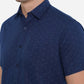 Navy Blue Printed Smart Fit Casual Shirt | Greenfibre