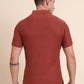 Auburn Red Printed Slim Fit Polo T-Shirt | Greenfibre