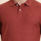 Auburn Red Printed Slim Fit Polo T-Shirt | Greenfibre