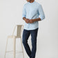 Sky Blue Solid Slim Fit Casual Shirt | Greenfibre