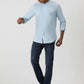 Sky Blue Solid Slim Fit Casual Shirt | Greenfibre