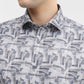 Grey Printed Slim Fit Party Wear Shirt | Greenfibre