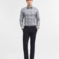 Grey Printed Slim Fit Party Wear Shirt | Greenfibre
