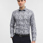 Grey Printed Slim Fit Party Wear Shirt | Greenfibre