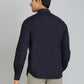 Navy Blue Solid Slim Fit Casual Shirt | Greenfibre