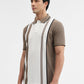Mouse & White Striped Slim Fit Polo T-Shirt | Greenfibre