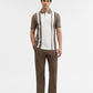 Mouse & White Striped Slim Fit Polo T-Shirt | Greenfibre