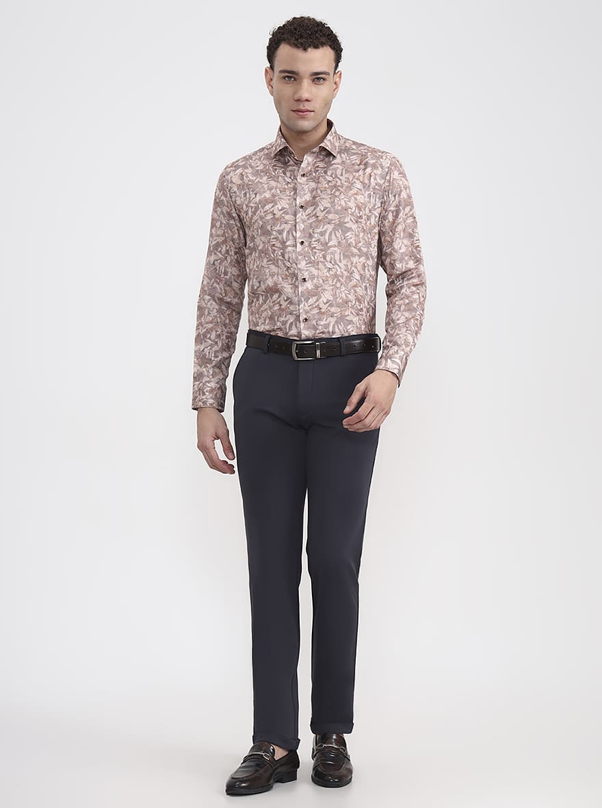 Fawn Printed Slim Fit Party Wear Shirt | Greenfibre