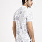 White Printed Slim Fit Polo T-Shirt | Greenfibre