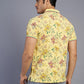 Light Yellow Printed Slim Fit Polo T-Shirt | Greenfibre