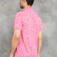 Pink Printed Slim Fit Polo T-Shirt | GreenFibre