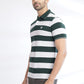 Green Striped Slim Fit Polo T-Shirt | Greenfibre