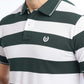 Green Striped Slim Fit Polo T-Shirt | Greenfibre