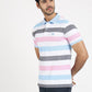 Multicolor Striped Slim Fit Polo T-Shirt | Greenfibre