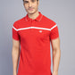 Red Striped Slim Fit Polo T-Shirt | Greenfibre