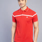 Red Striped Slim Fit Polo T-Shirt | Greenfibre