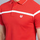 Red Striped Slim Fit Polo T-Shirt | Greenfibre