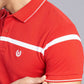 Red Striped Slim Fit Polo T-Shirt | Greenfibre