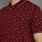 Wine Printed Slim Fit Polo T-Shirt | GreenFibre