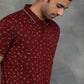 Wine Printed Slim Fit Polo T-Shirt | GreenFibre