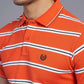 Orange Striped Slim Fit Polo T-Shirt | Greenfibre