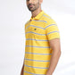 Yellow Striped Slim Fit Polo T-Shirt | Greenfibre