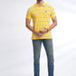 Yellow Striped Slim Fit Polo T-Shirt | Greenfibre