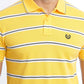 Yellow Striped Slim Fit Polo T-Shirt | Greenfibre