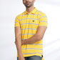 Yellow Striped Slim Fit Polo T-Shirt | Greenfibre