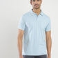 Light Blue Solid Slim Fit Polo T-Shirt | Greenfibre