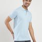 Light Blue Solid Slim Fit Polo T-Shirt | Greenfibre