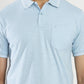 Light Blue Solid Slim Fit Polo T-Shirt | Greenfibre