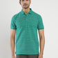 Green Striped Slim Fit Polo T-Shirt | Greenfibre