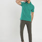 Green Striped Slim Fit Polo T-Shirt | Greenfibre