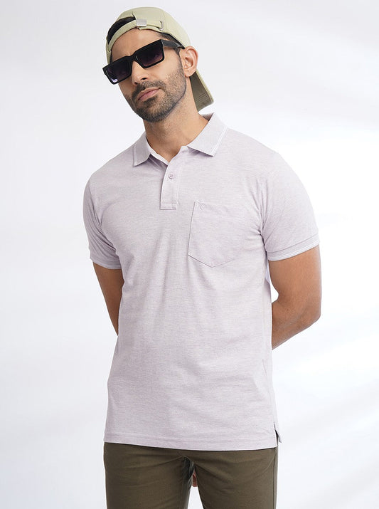 Purple Solid Slim Fit Polo T-Shirt | Greenfibre