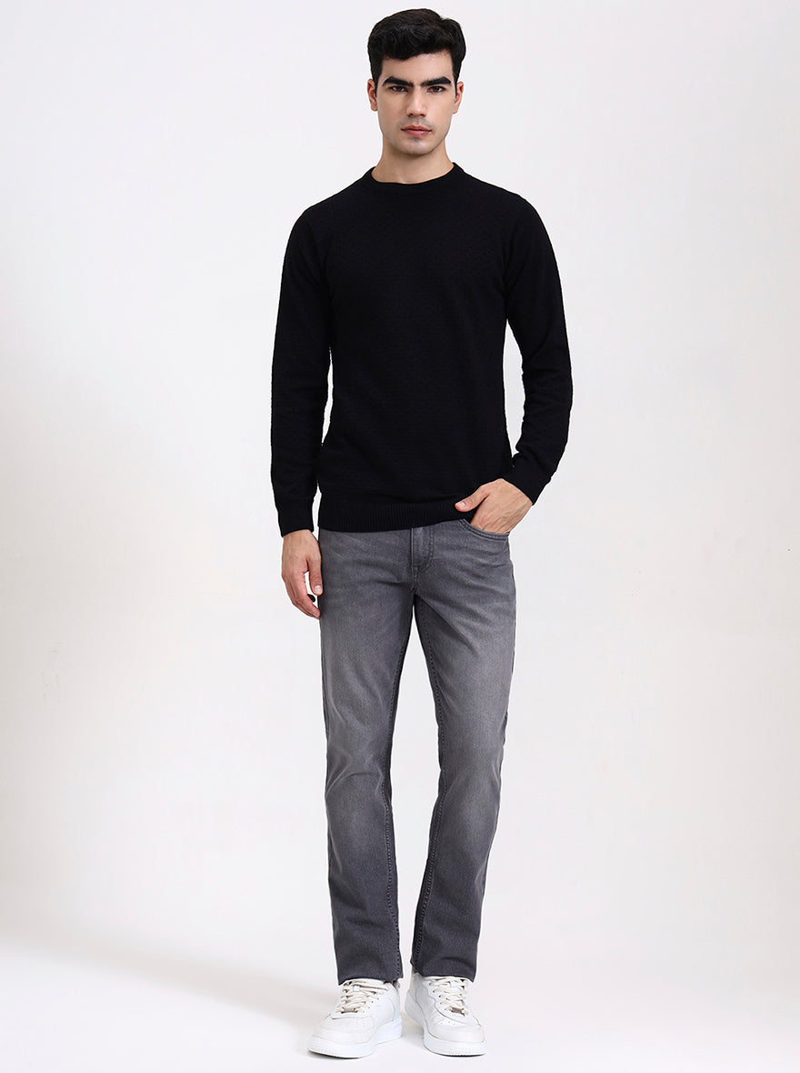 Black Solid Tailored Fit T-Shirt | Greenfibre