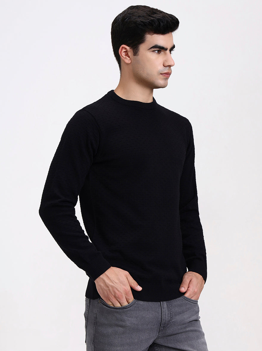 Black Solid Tailored Fit T-Shirt | Greenfibre
