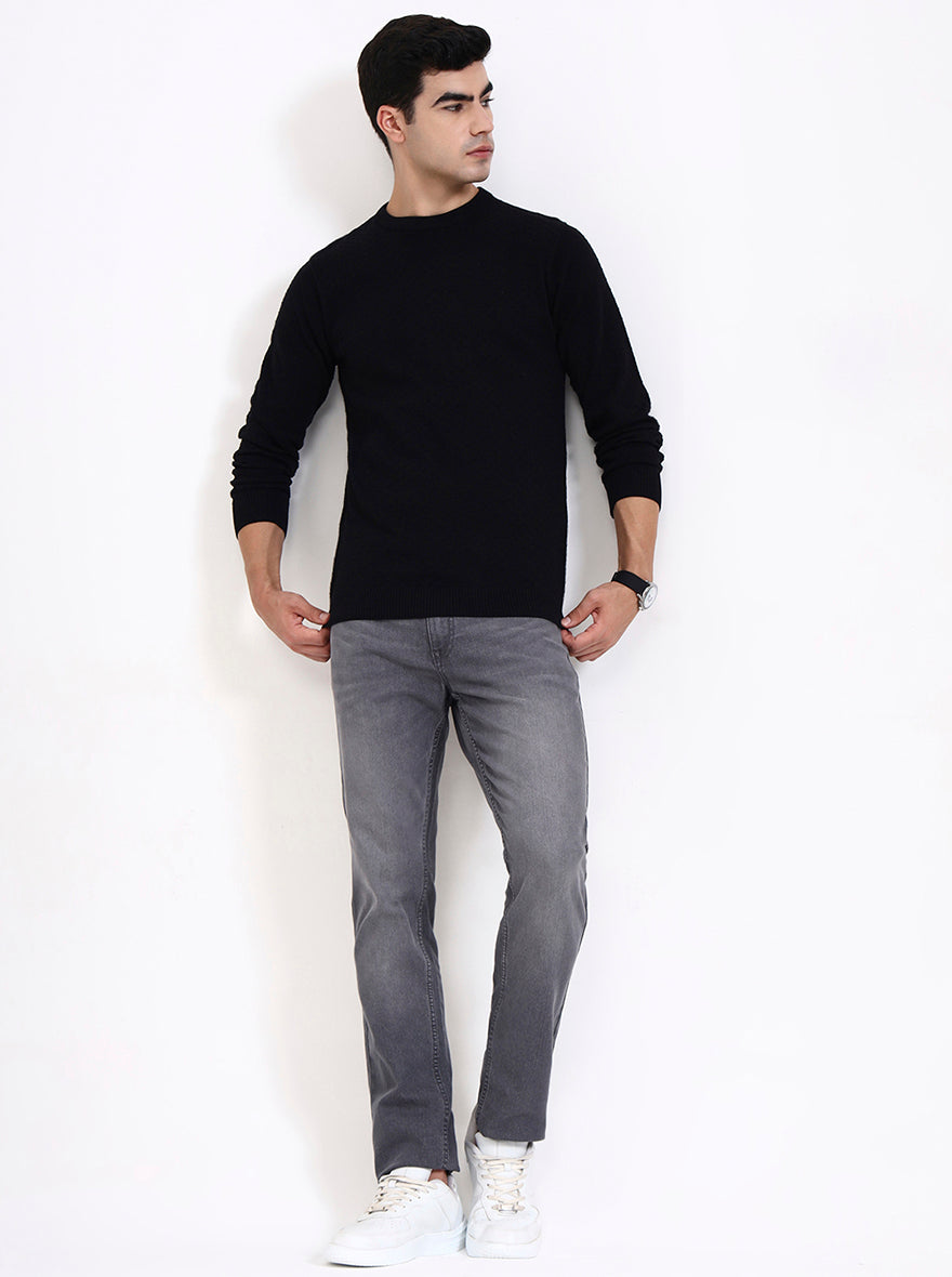 Black Solid Tailored Fit T-Shirt | Greenfibre