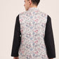 Cream Printed Regular Fit Bandhgala Jacket | JB Studio