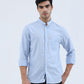 Sky Blue Solid Slim Fit Casual Shirt | Greenfibre