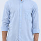 Sky Blue Solid Slim Fit Casual Shirt | Greenfibre