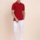 Red Solid Slim Fit Polo T-Shirt | Greenfibre