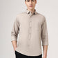 Stone Grey Solid Slim Fit Casual Shirt | Greenfibre