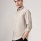 Stone Grey Solid Slim Fit Casual Shirt | Greenfibre