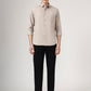 Stone Grey Solid Slim Fit Casual Shirt | Greenfibre