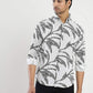 White Printed Slim Fit Casual Shirt | Greenfibre