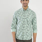 Pista Green Printed Slim Fit Casual Shirt | Greenfibre